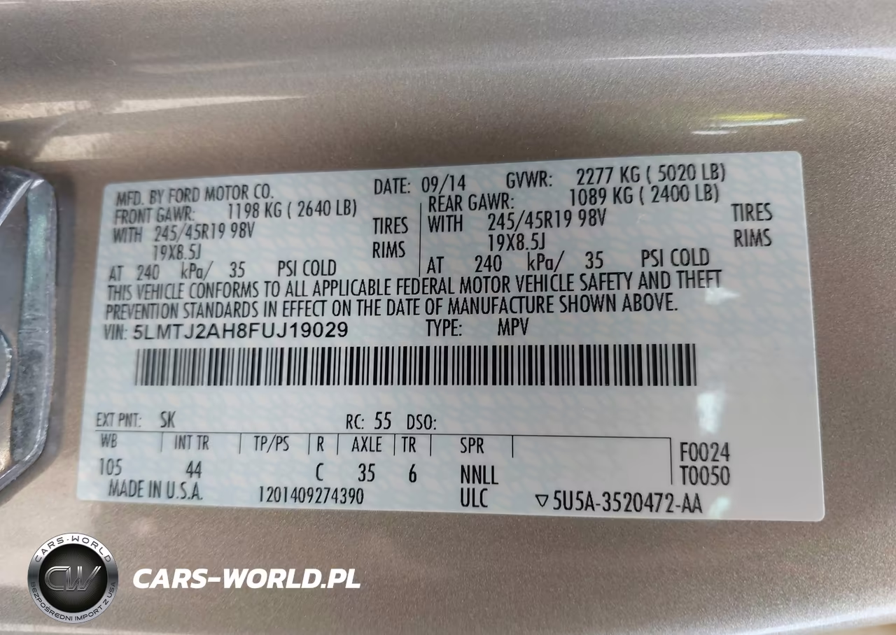 2015 Lincoln Mkc VIN:5LMTJ2AH8FUJ19029 - 9