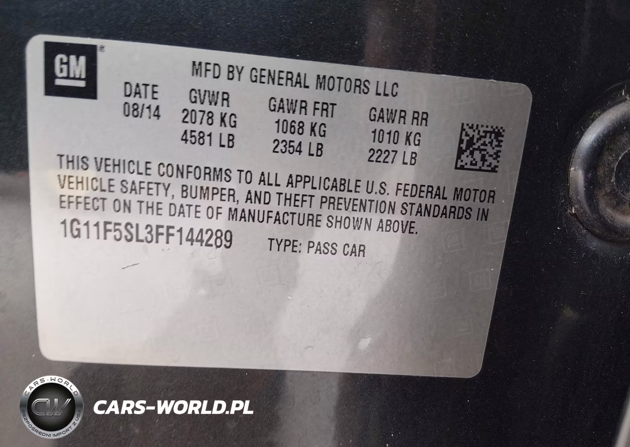 2015 Chevrolet Malibu 1Lz VIN:1G11F5SL3FF144289 - 9