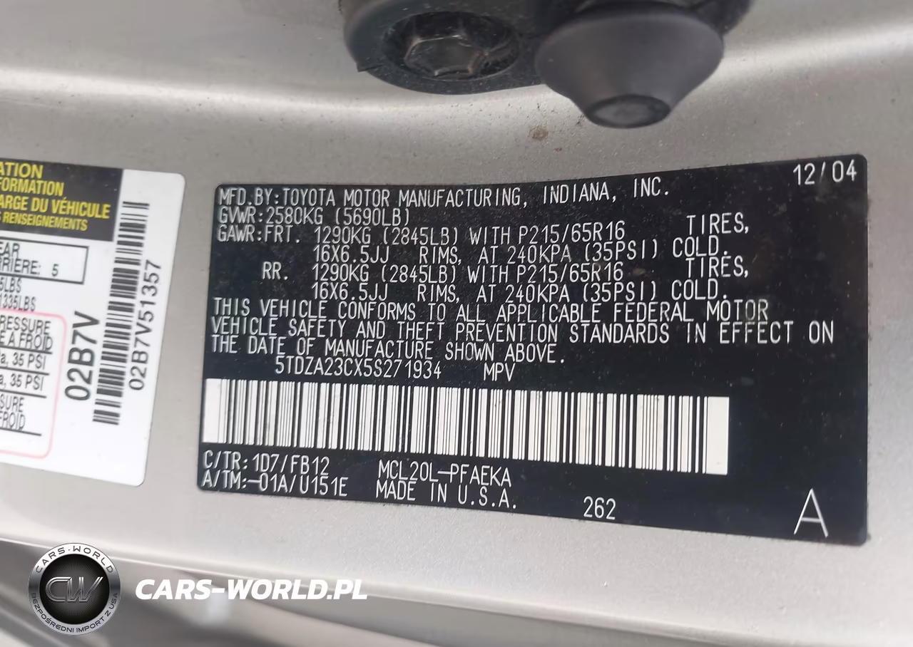 2005 Toyota Sienna Le VIN:5TDZA23CX5S271934 - 9