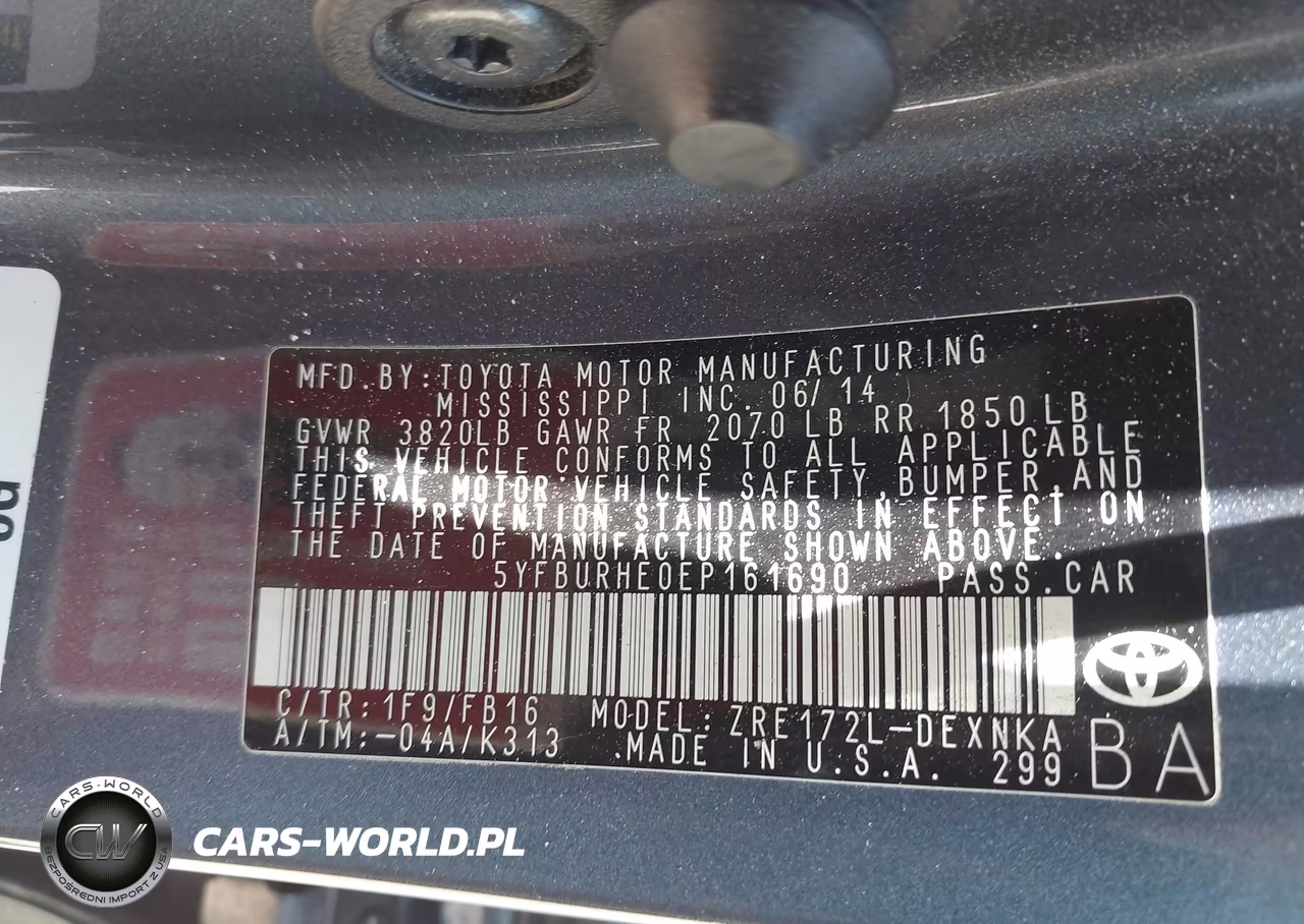 2014 Toyota Corolla Le VIN:5YFBURHE0EP161690 - 9