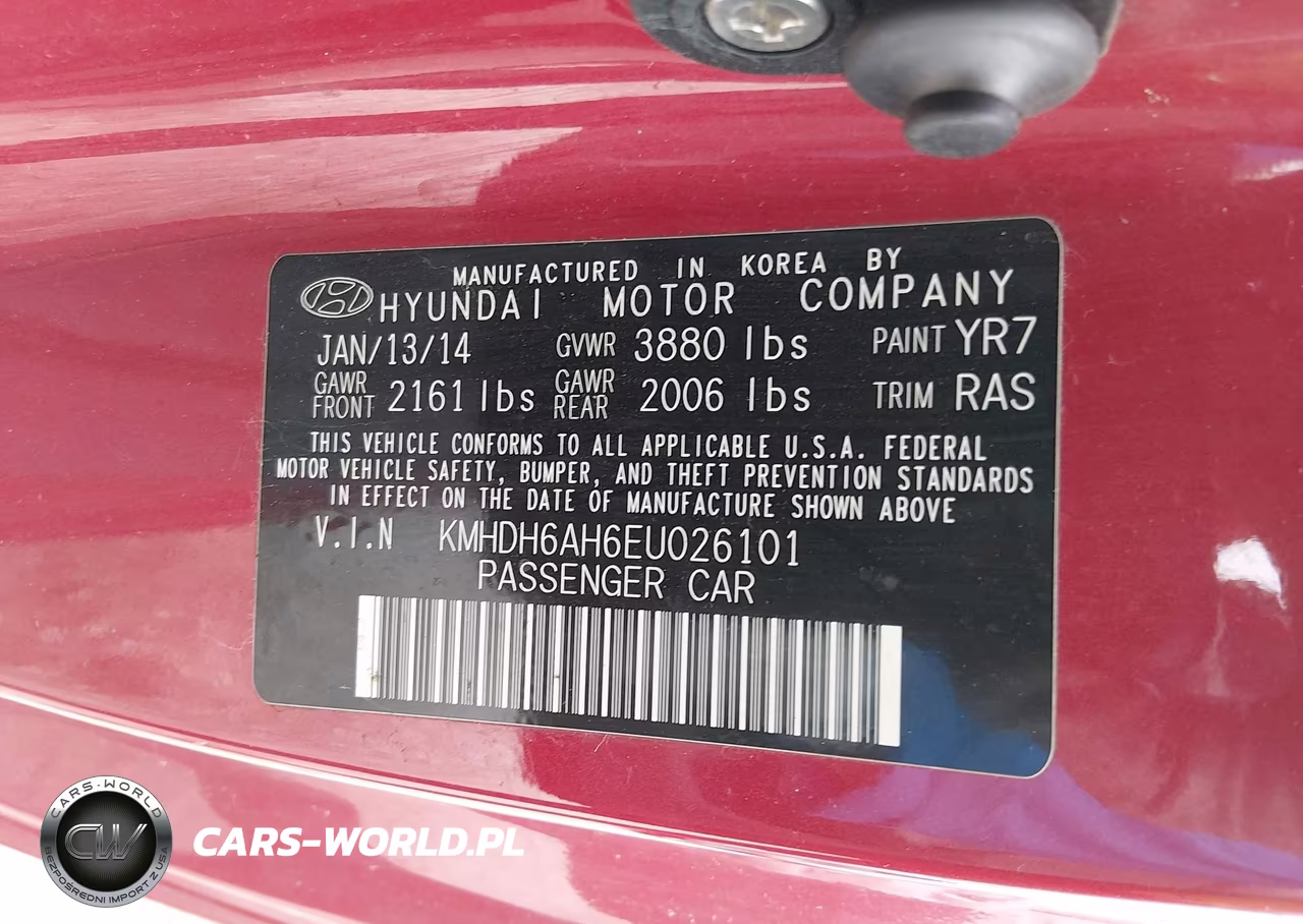 2014 Hyundai Elantra VIN:KMHDH6AH6EU026101 - 9
