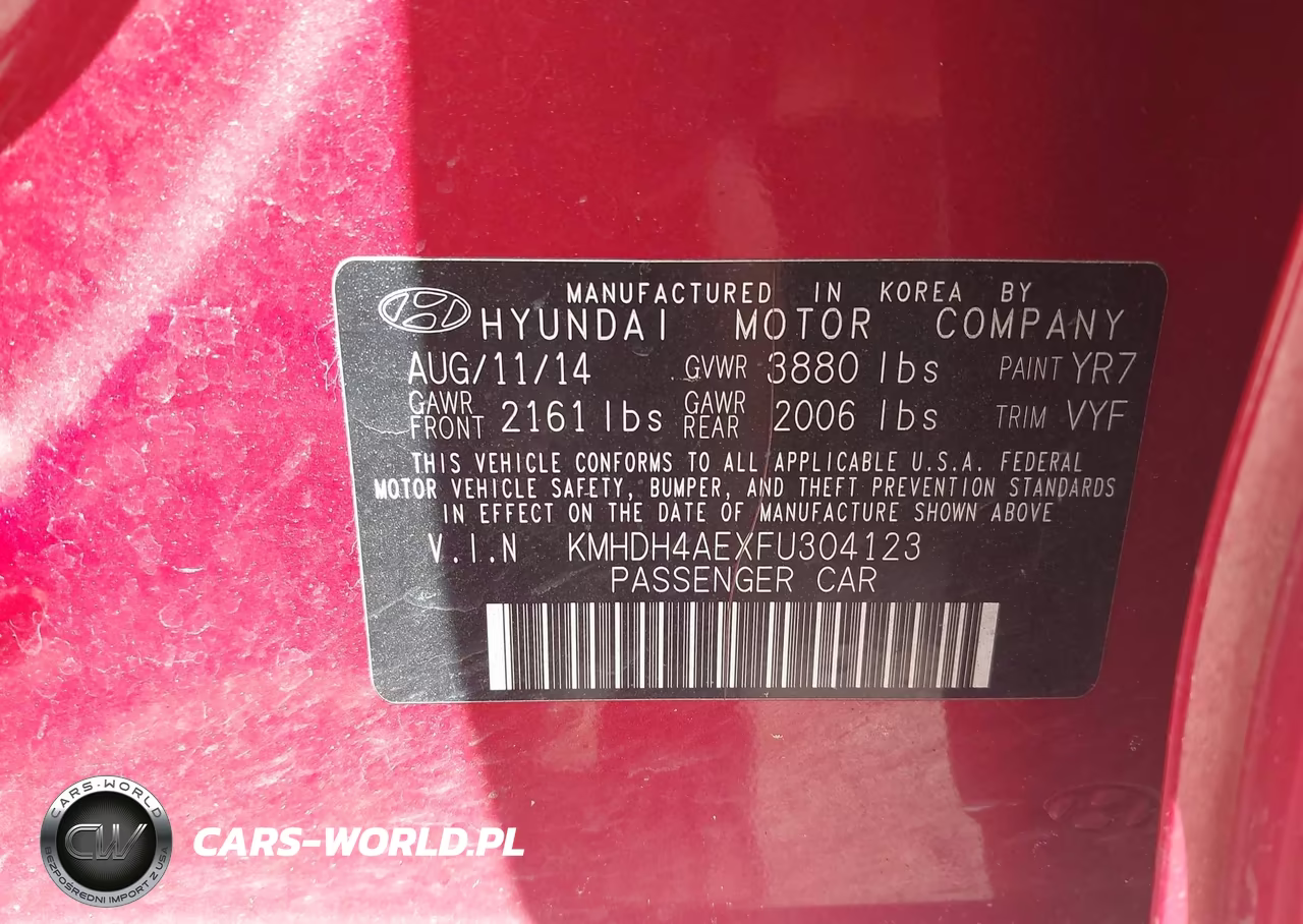 2015 Hyundai Elantra Limited VIN:KMHDH4AEXFU304123 - 9