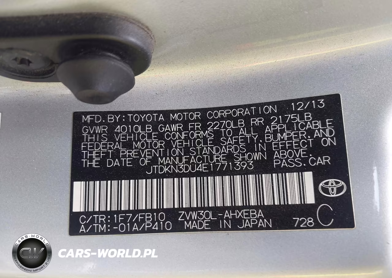 2014 Toyota Prius Two VIN:JTDKN3DU4E1771393 - 9