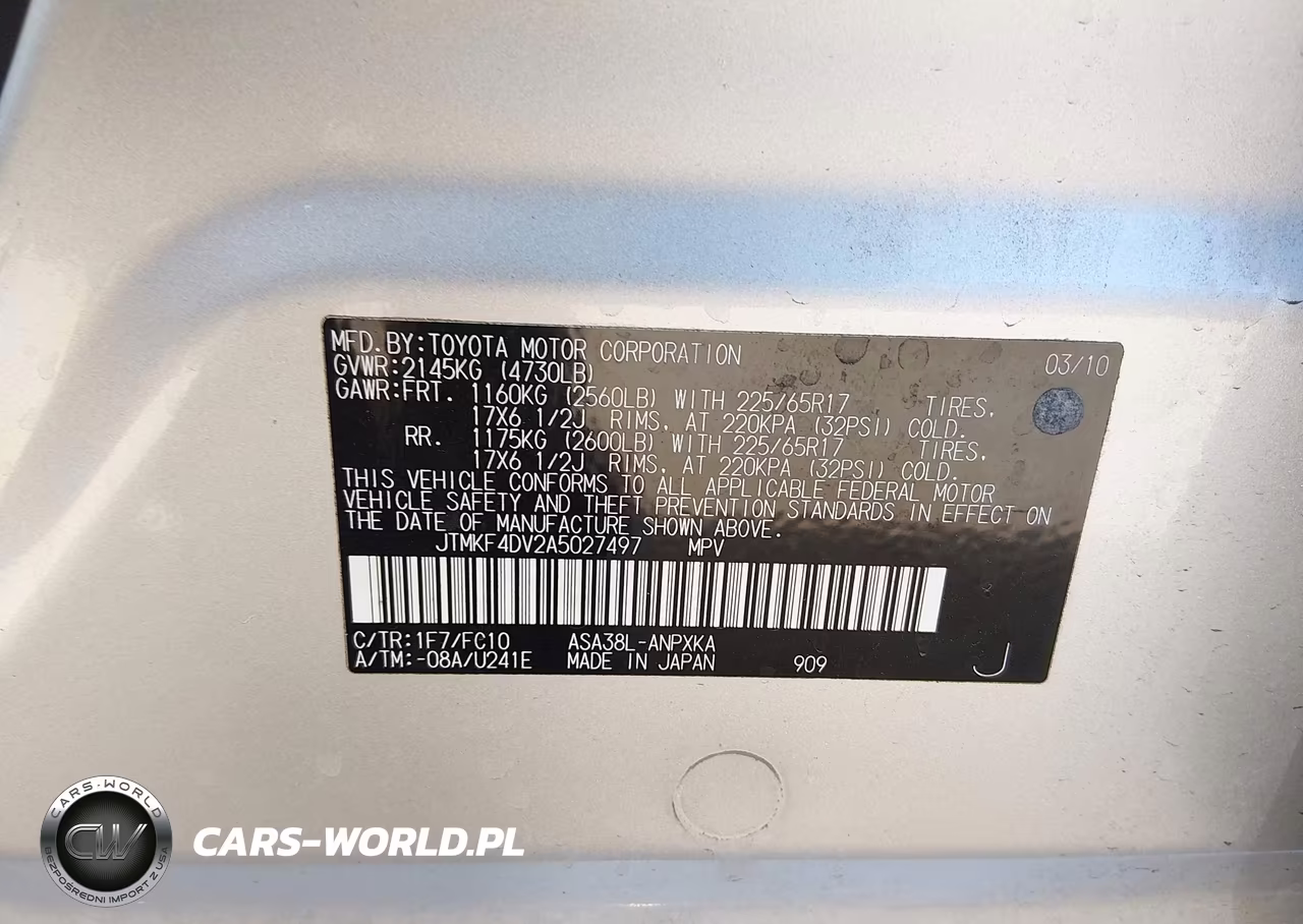 2010 Toyota Rav4 VIN:JTMKF4DV2A5027497 - 9