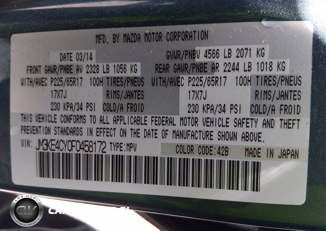 2015 Mazda Cx-5 Touring VIN:JM3KE4CY0F0458172 - 9
