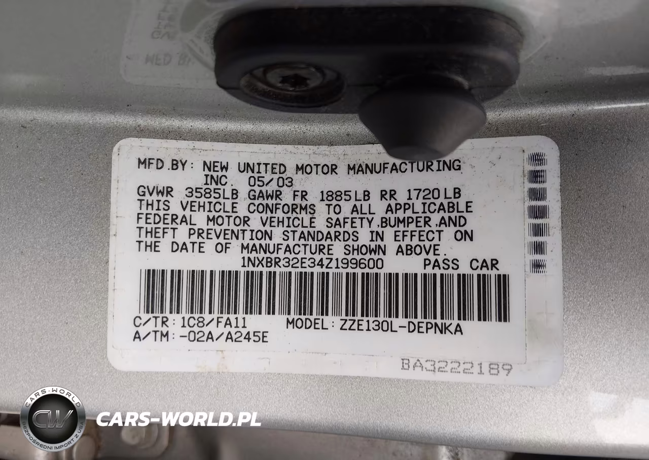 2004 Toyota Corolla Le VIN:1NXBR32E34Z199600 - 9