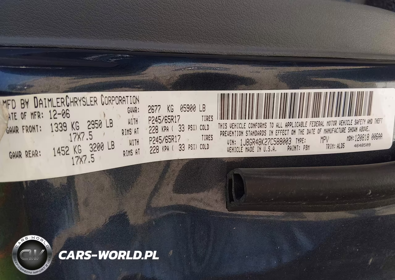 2007 Jeep Grand Cherokee Laredo VIN:1J8GR48K27C588003 - 9
