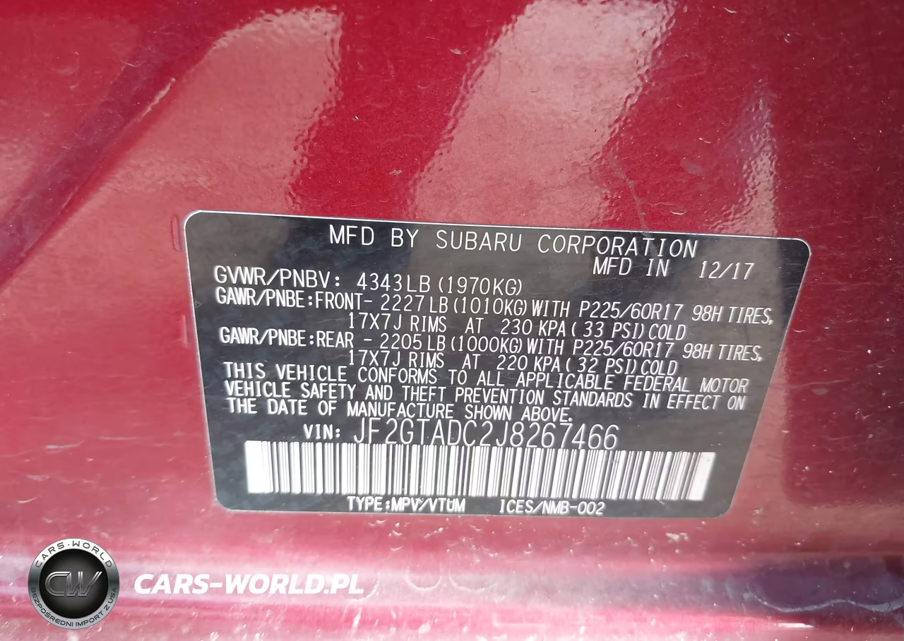 2018 Subaru Crosstrek 2.0I Premium VIN:JF2GTADC2J8267466 - 9
