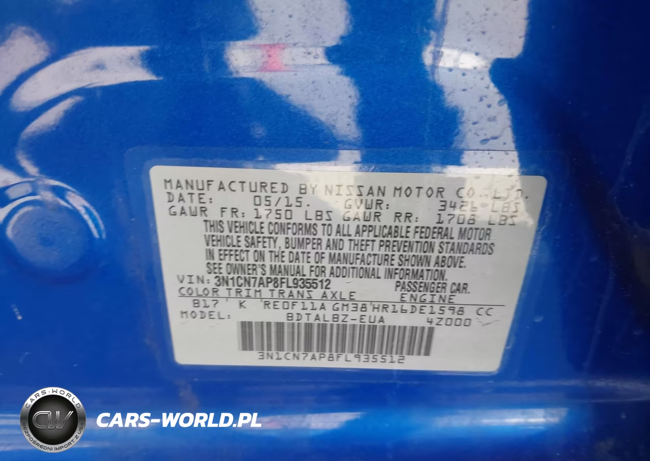 2015 Nissan Versa 1.6 Sv VIN:3N1CN7AP8FL935512 - 9