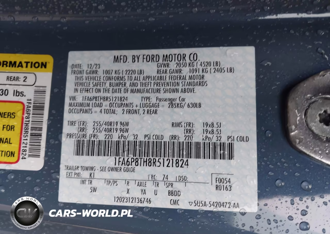 2024 Ford Mustang Ecoboost Premium Fastback VIN:1FA6P8TH8R5121824 - 9