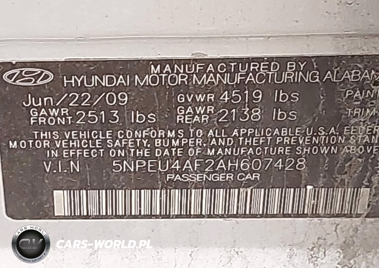 2010 Hyundai Sonata Se V6 VIN:5NPEU4AF2AH607428 - 9
