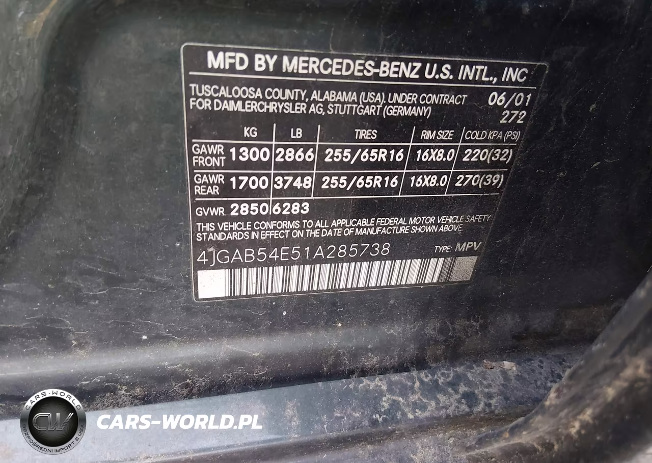 2001 Mercedes-Benz Ml 320 VIN:4JGAB54E51A285738 - 9