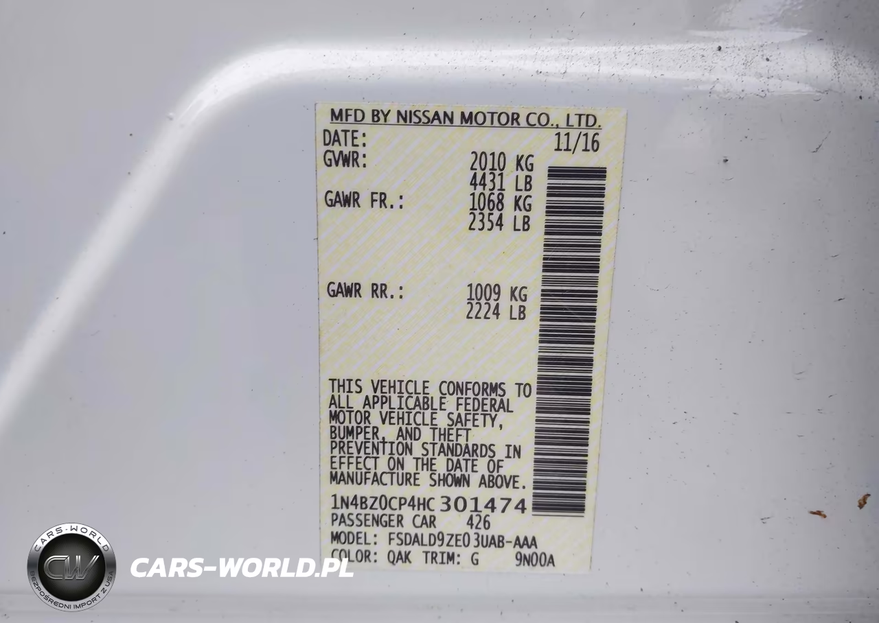 2017 Nissan Leaf Sv VIN:1N4BZ0CP4HC301474 - 8