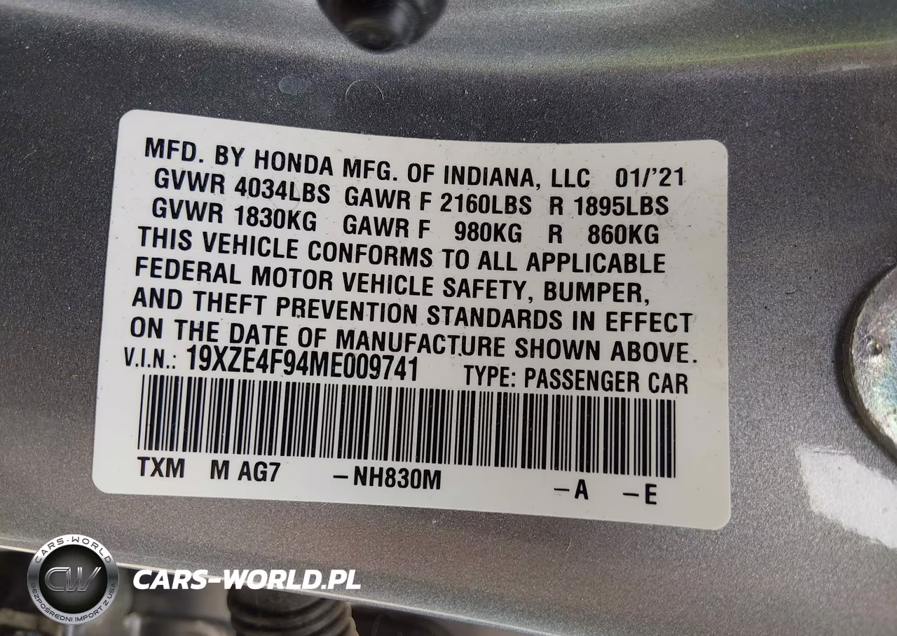 2021 Honda Insight Touring VIN:19XZE4F94ME009741 - 9