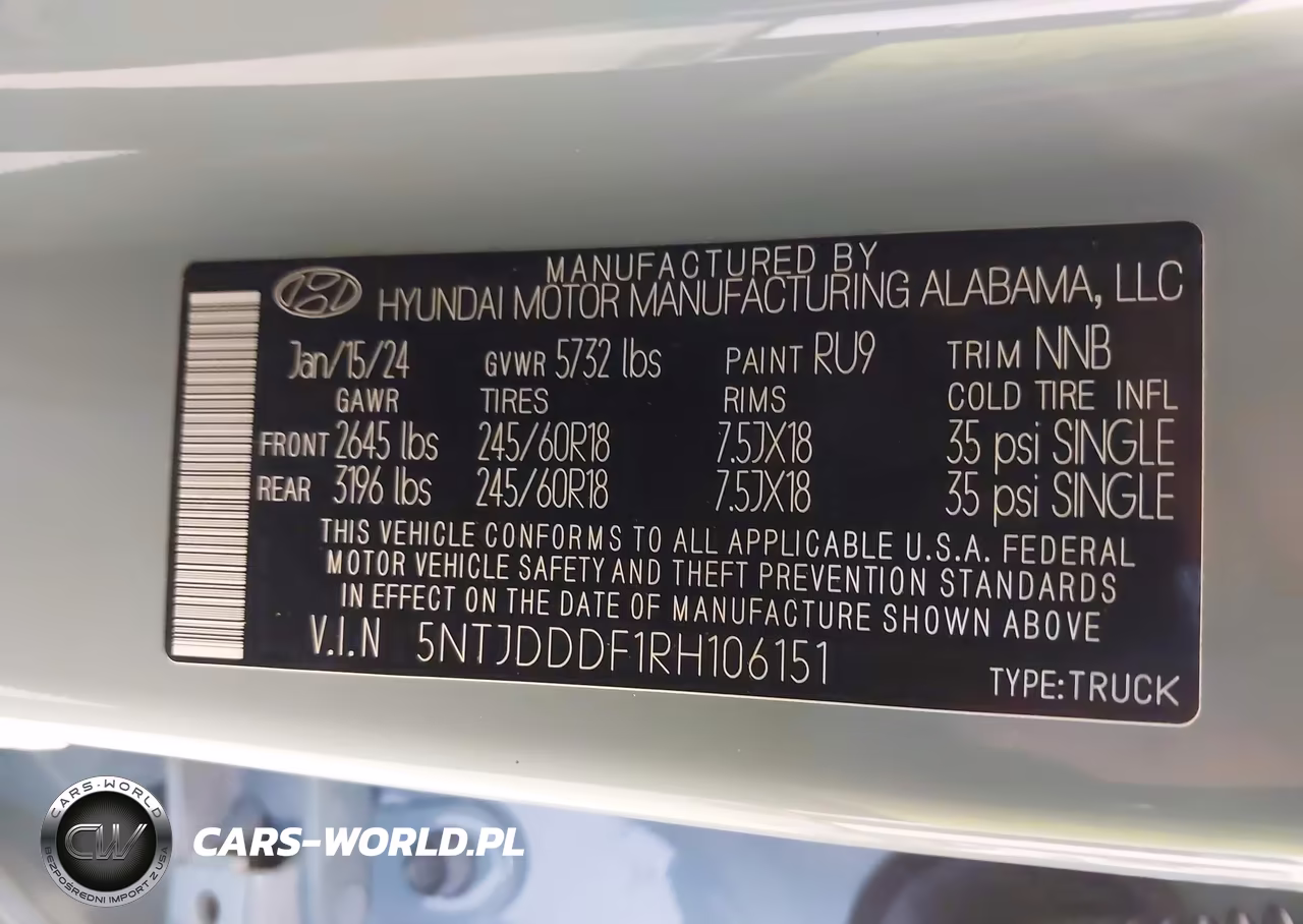 2024 Hyundai Santa Cruz Xrt VIN:5NTJDDDF1RH106151 - 9
