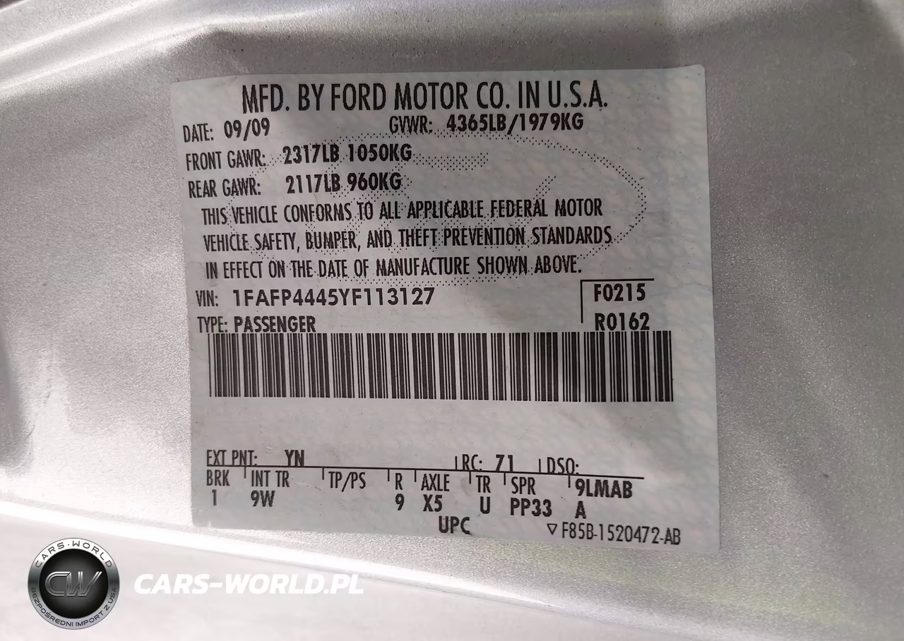 2000 Ford Mustang VIN:1FAFP4445YF113127 - 9