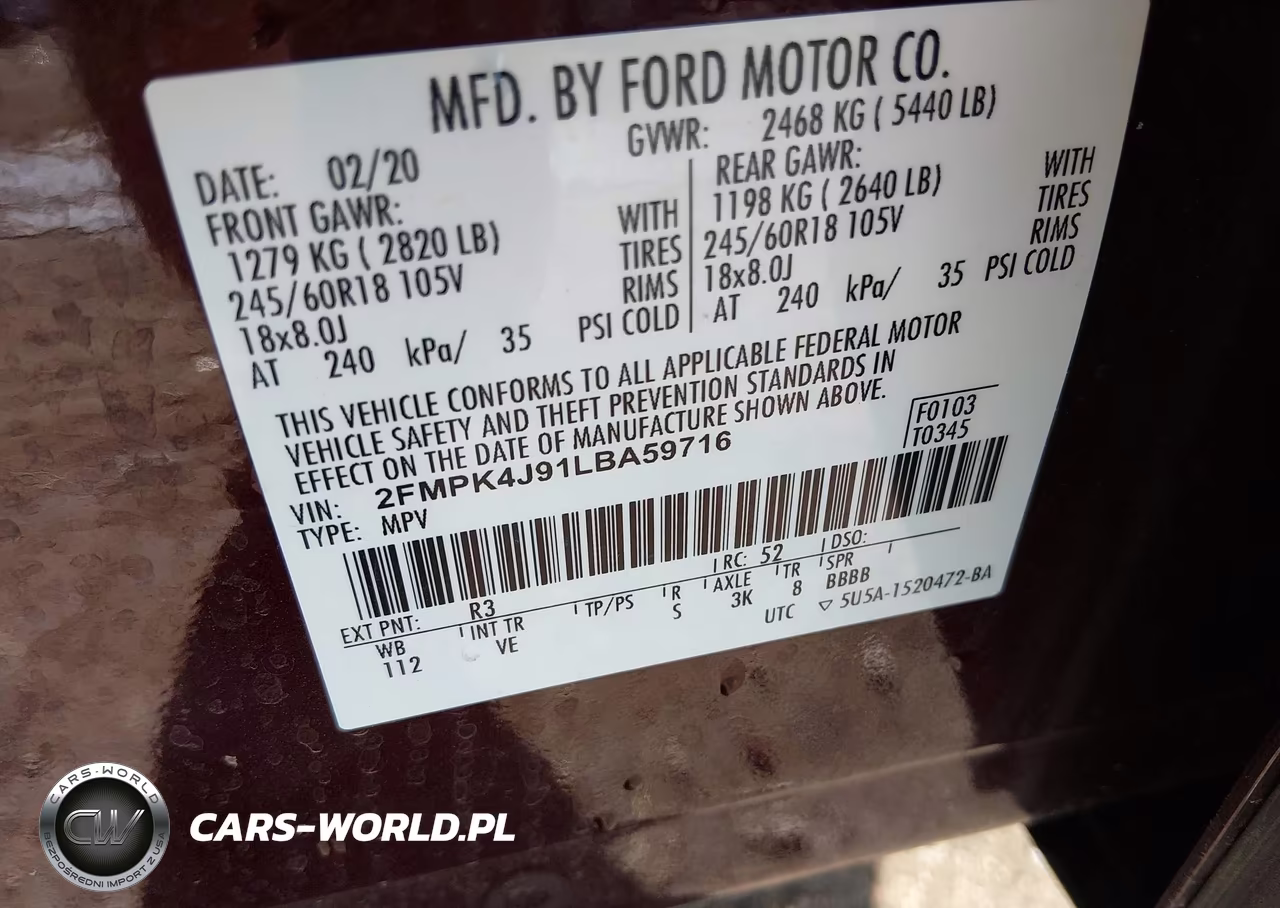 2020 Ford Edge Sel VIN:2FMPK4J91LBA59716 - 9