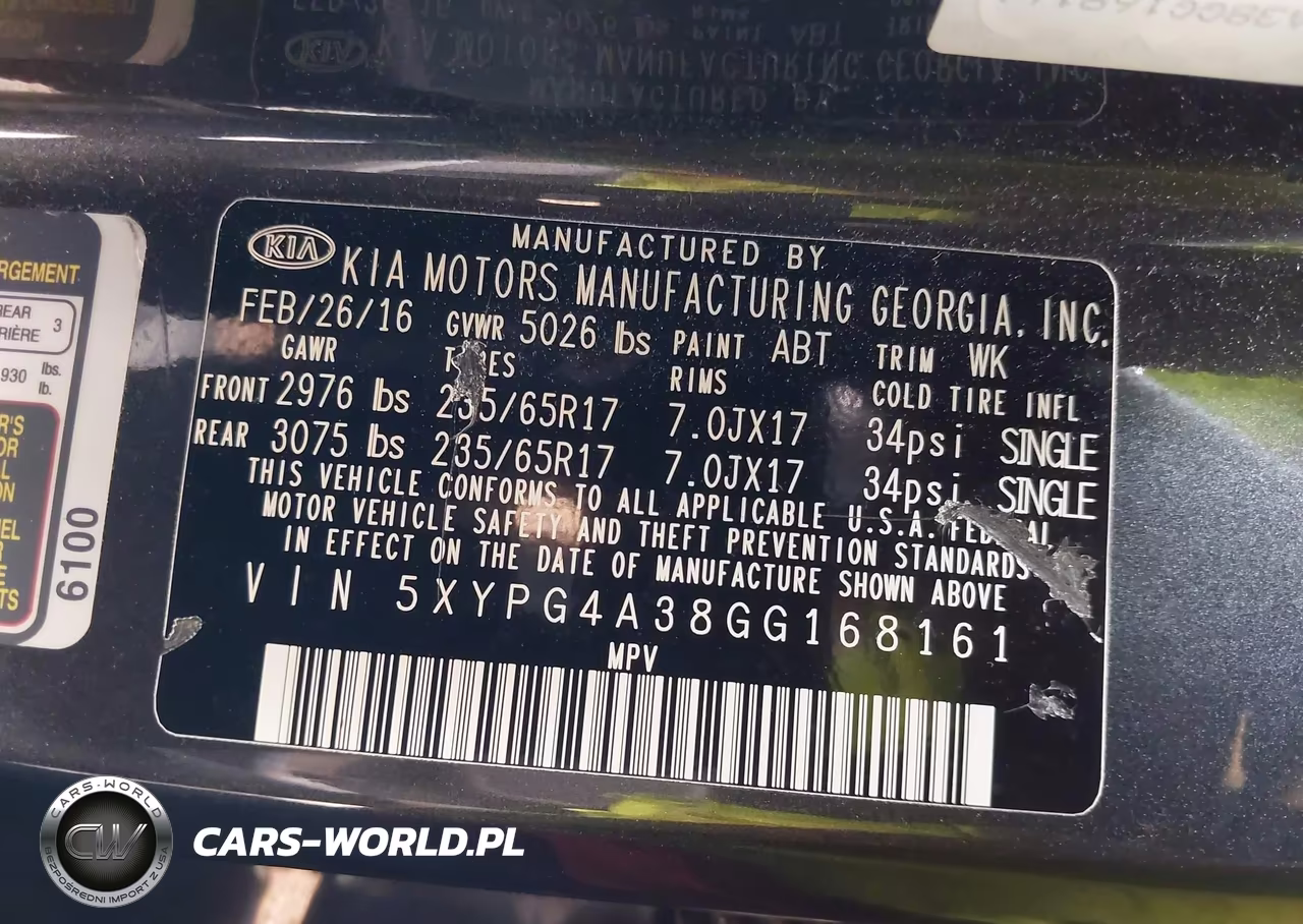 2016 Kia Sorento 2.4L Lx VIN:5XYPG4A38GG168161 - 9