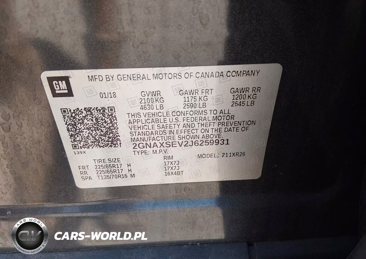 2018 Chevrolet Equinox Lt VIN:2GNAXSEV2J6259931 - 9