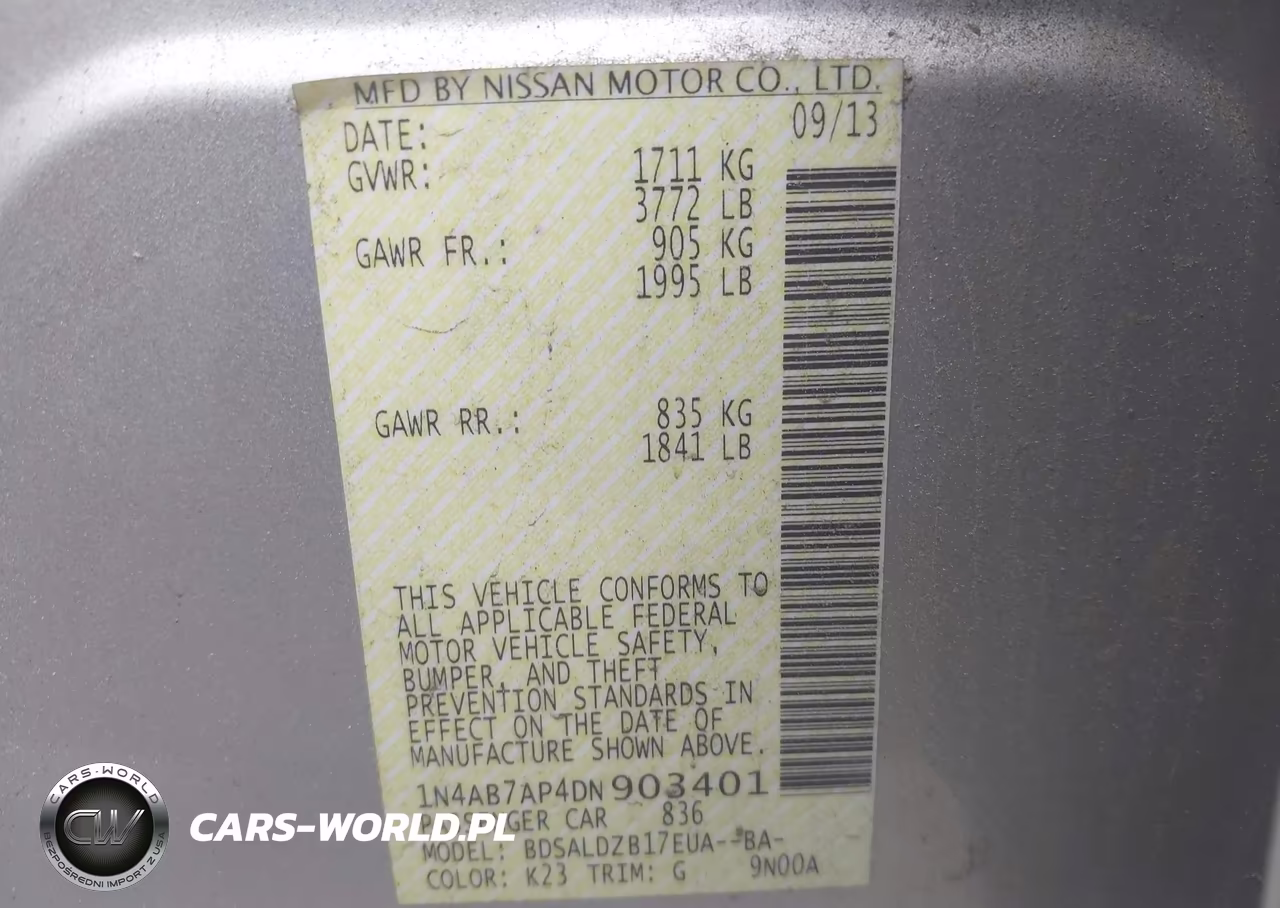 2013 Nissan Sentra Sv VIN:1N4AB7AP4DN903401 - 9
