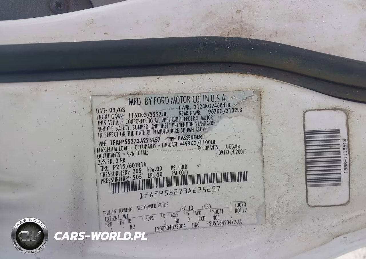 2003 Ford Taurus Ses VIN:1FAFP55273A225257 - 9