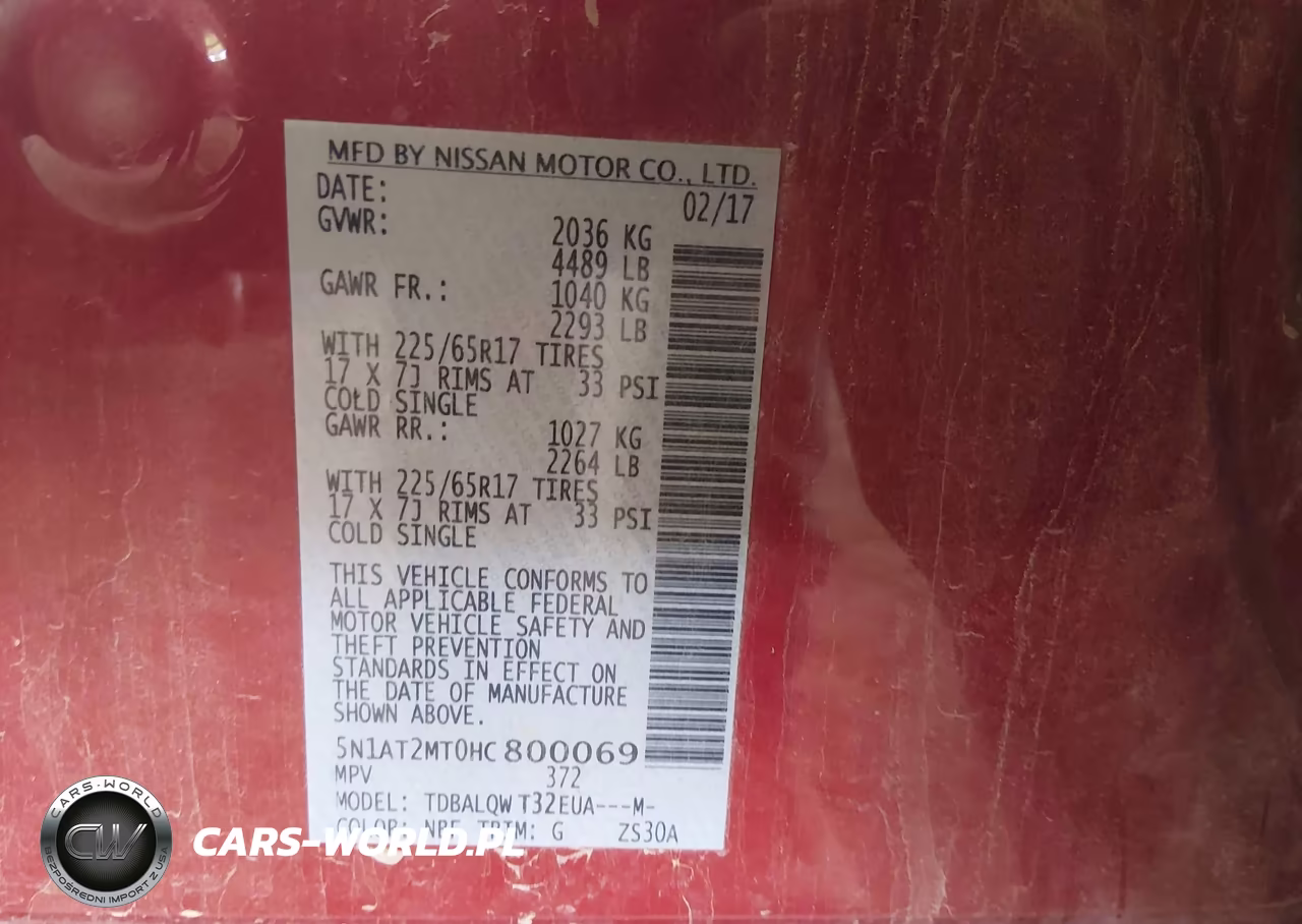 2017 Nissan Rogue Sv VIN:5N1AT2MT0HC800069 - 9