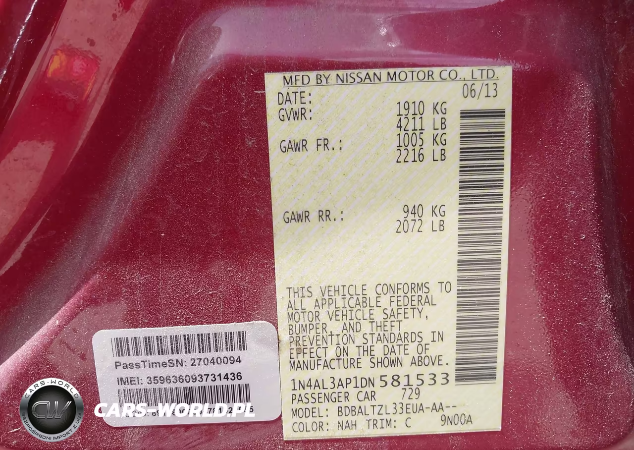 2013 Nissan Altima 2.5 Sv VIN:1N4AL3AP1DN581533 - 9