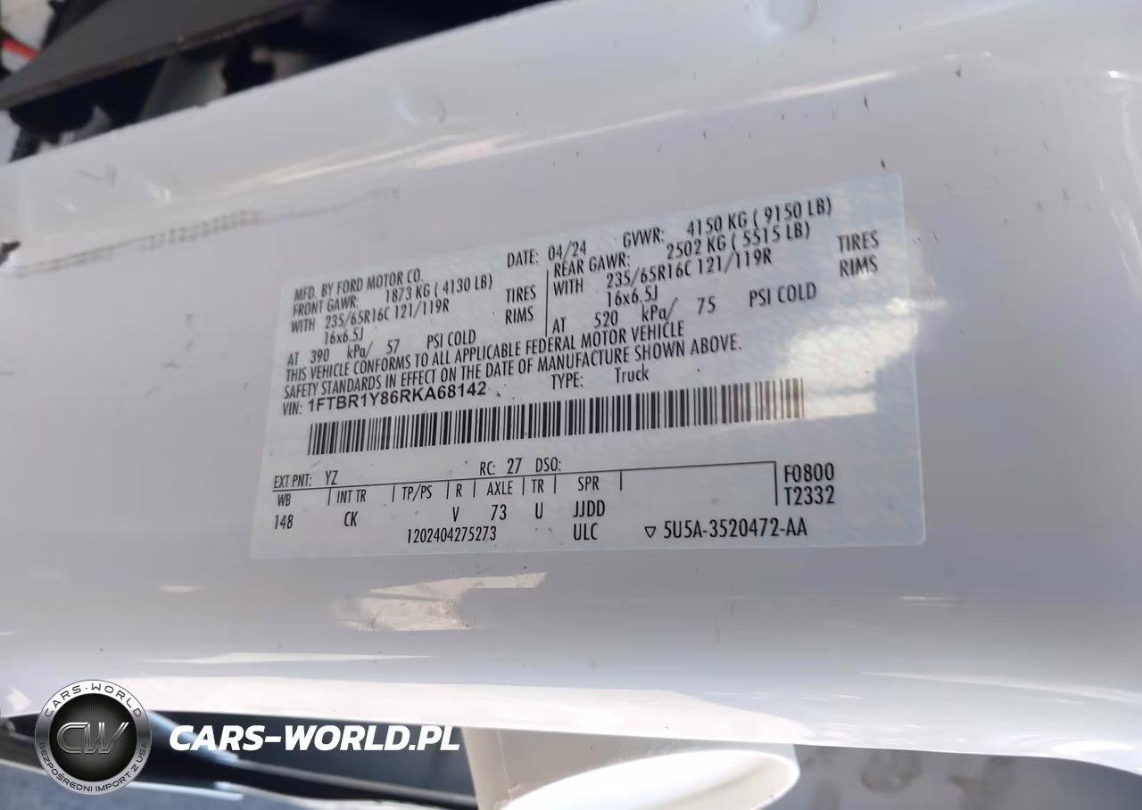 2024 Ford Transit-250 VIN:1FTBR1Y86RKA68142 - 9
