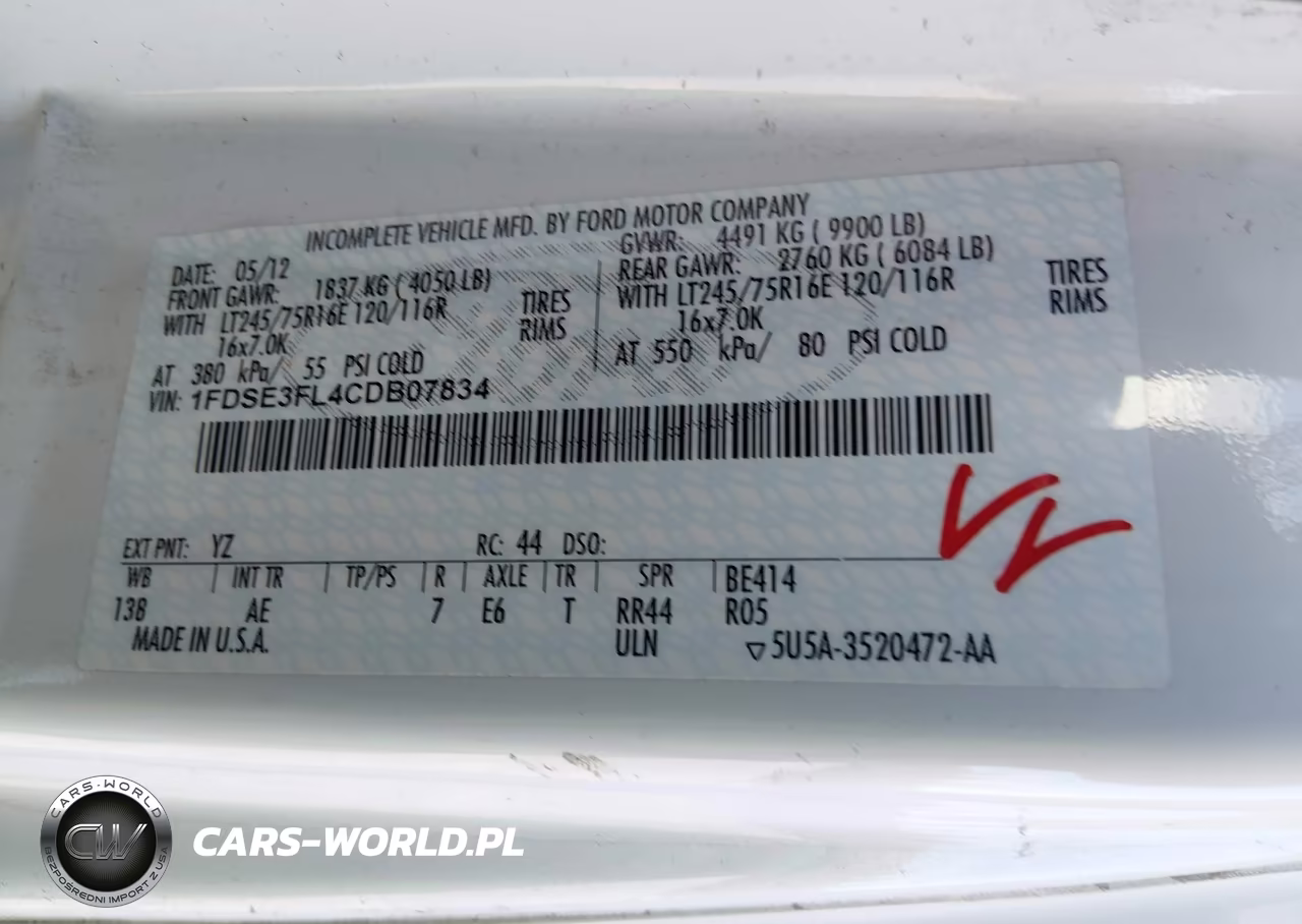 2012 Ford E-350 Cutaway VIN:1FDSE3FL4CDB07834 - 8