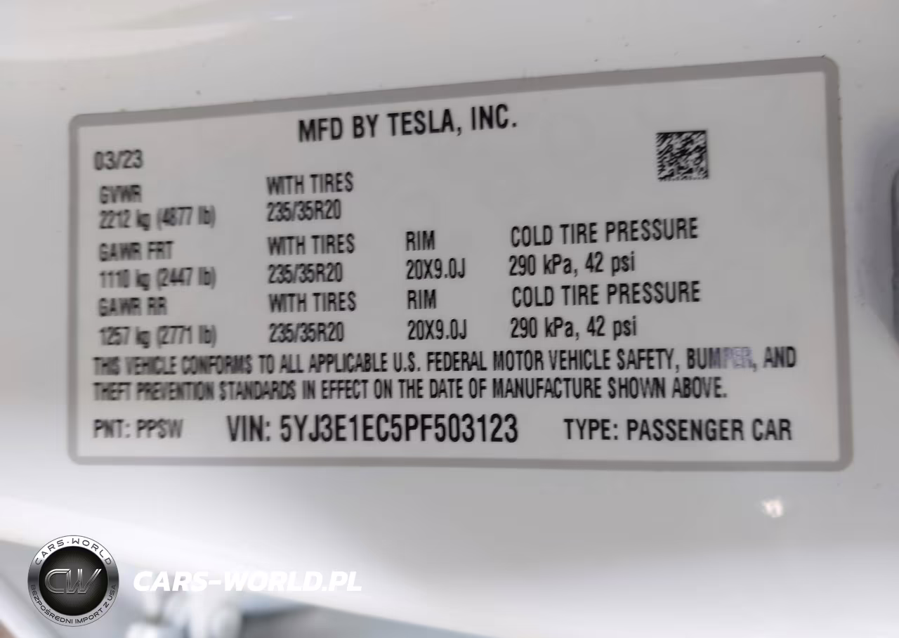 2023 Tesla Model 3 Performance Dual Motor All-Wheel Drive VIN:5YJ3E1EC5PF503123 - 9
