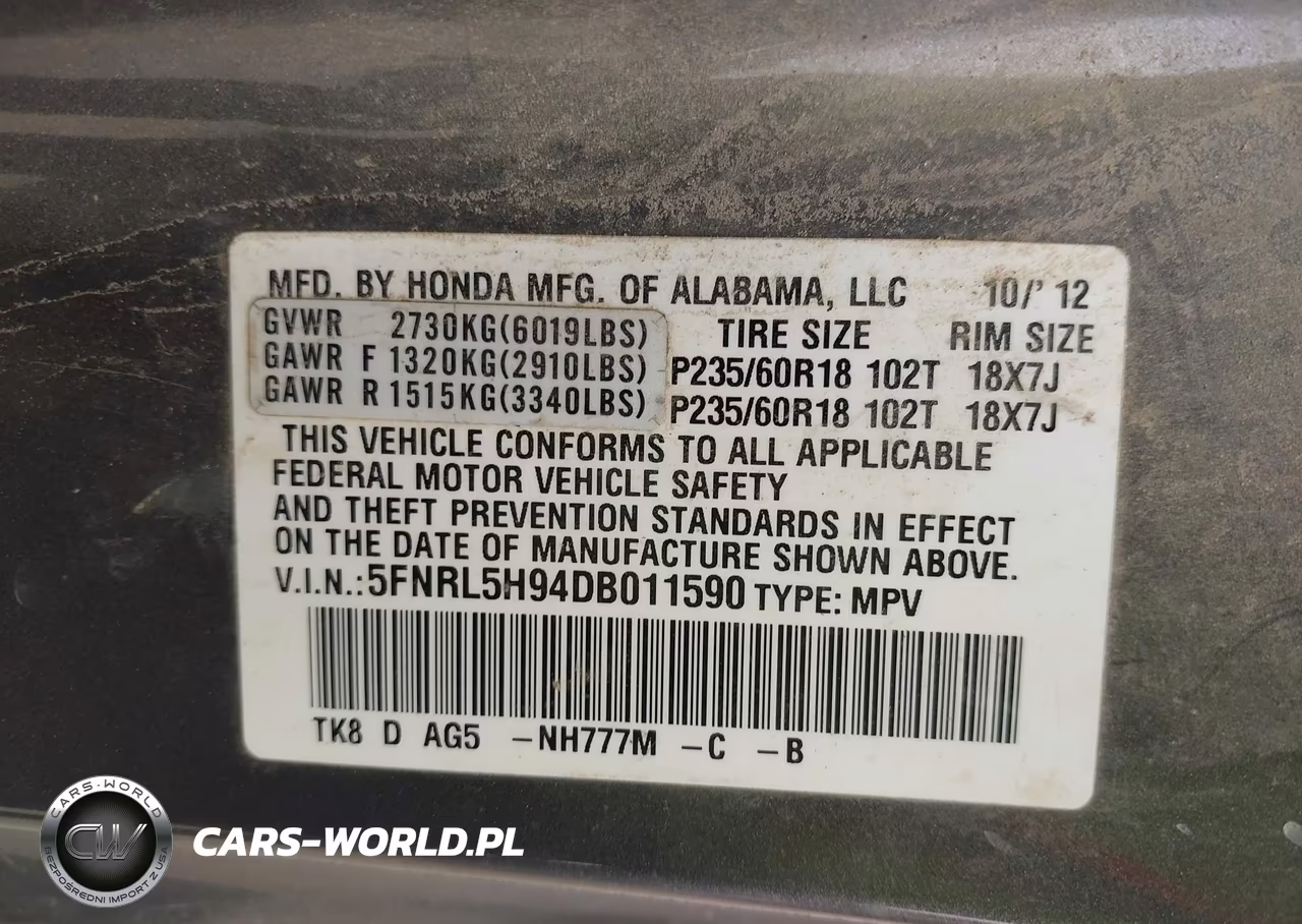2013 Honda Odyssey Touring-Touring Elite VIN:5FNRL5H94DB011590 - 9