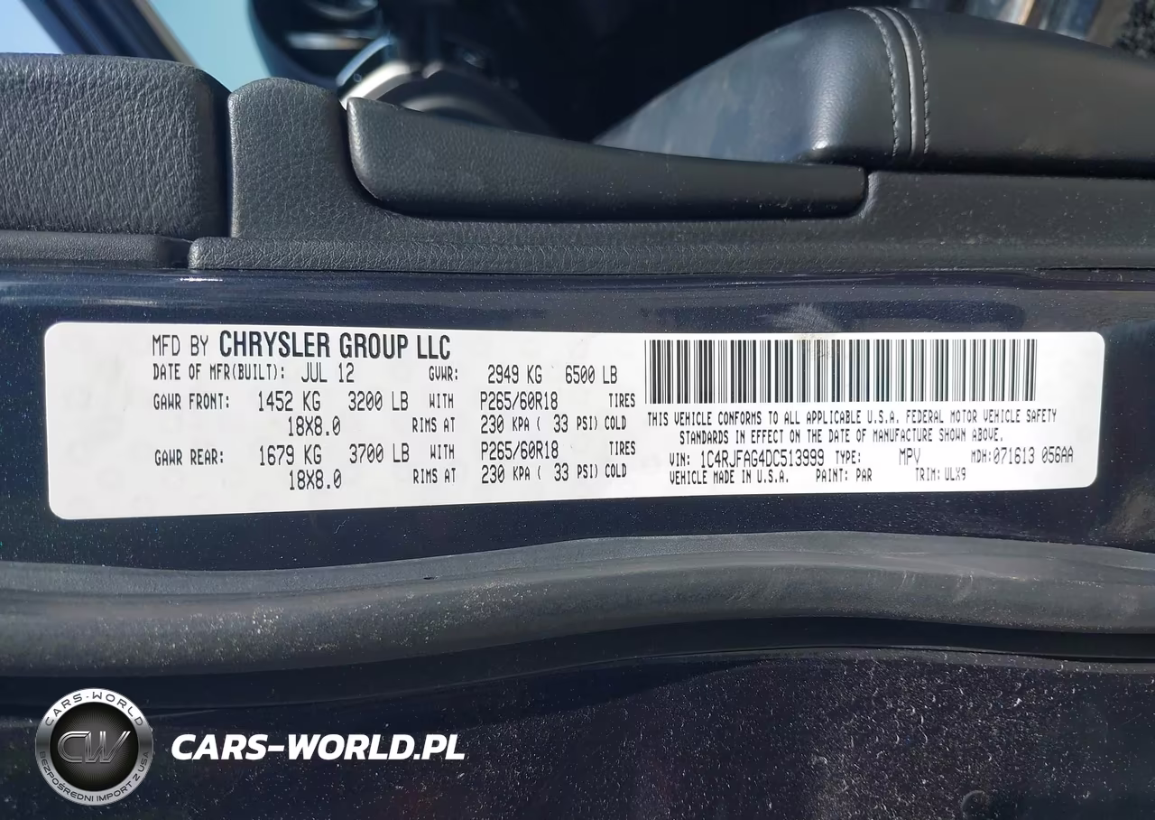 2013 Jeep Grand Cherokee Laredo VIN:1C4RJFAG4DC513999 - 9