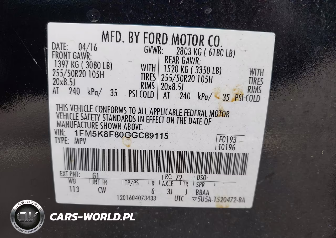 2016 Ford Explorer Limited VIN:1FM5K8F80GGC89115 - 9