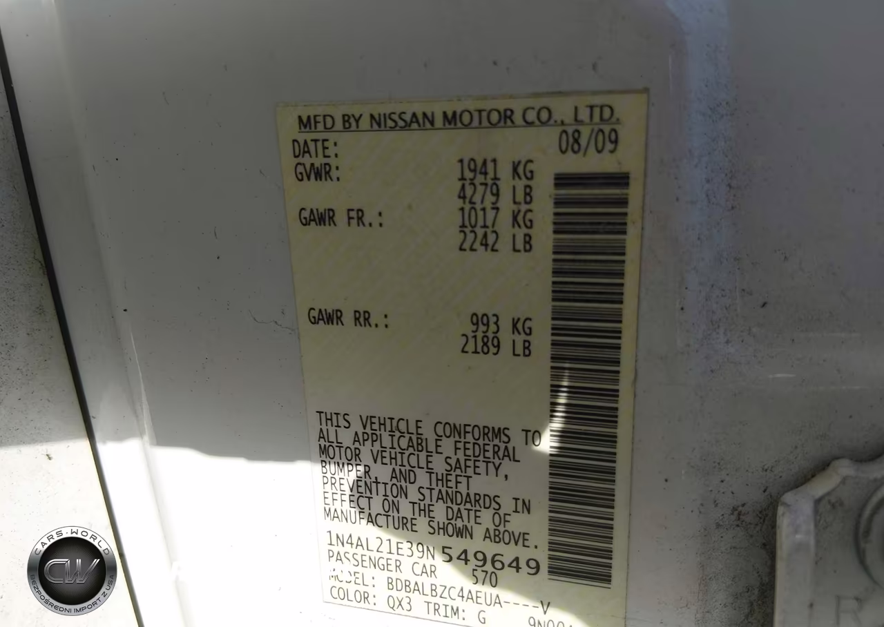 2009 Nissan Altima 2.5 S VIN:1N4AL21E39N549649 - 9