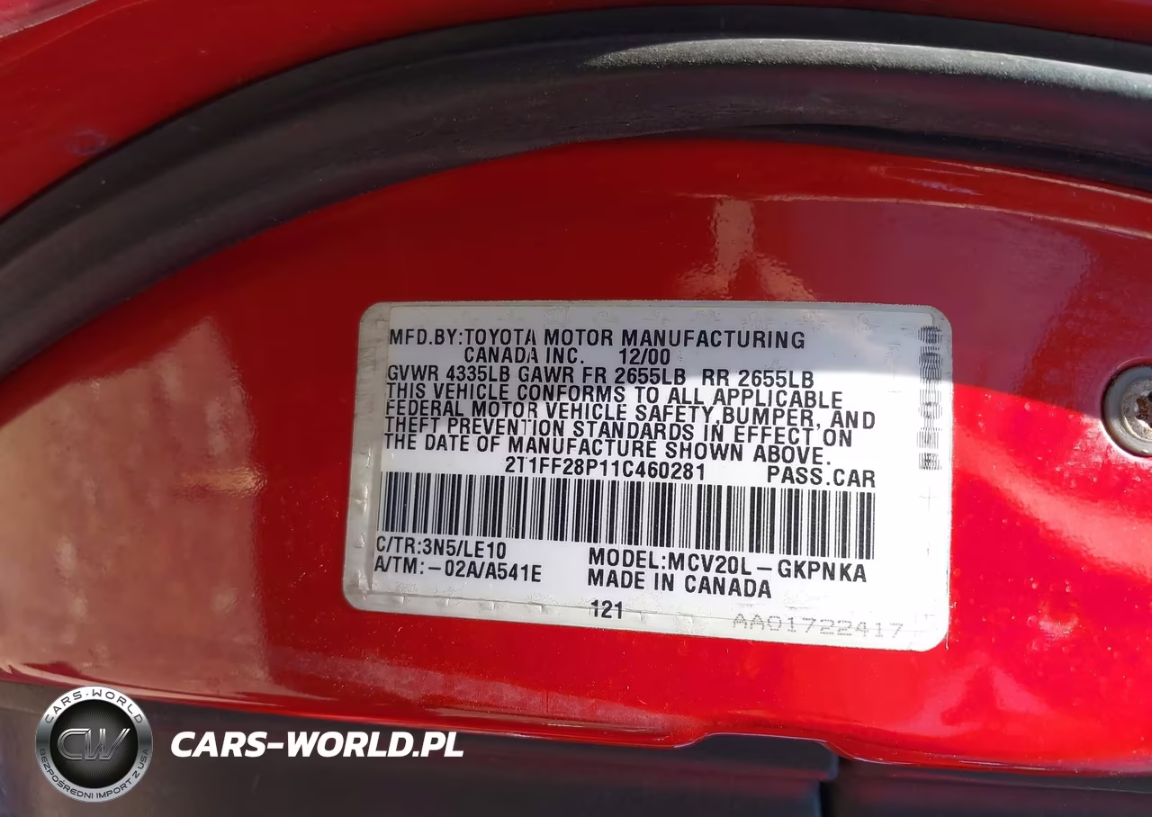 2001 Toyota Camry Solara Sle V6 VIN:2T1FF28P11C460281 - 9