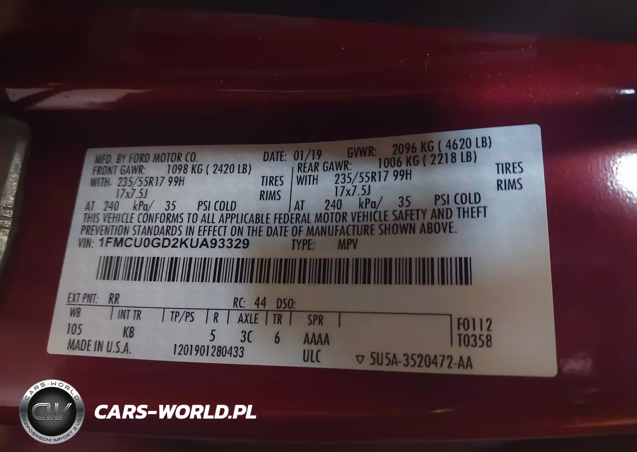 2019 Ford Escape Se VIN:1FMCU0GD2KUA93329 - 9