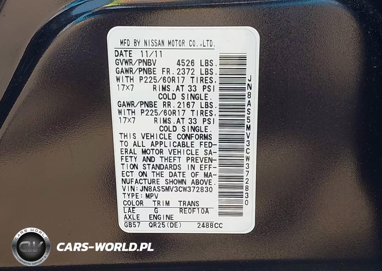 2012 Nissan Rogue Sv VIN:JN8AS5MV3CW372830 - 9
