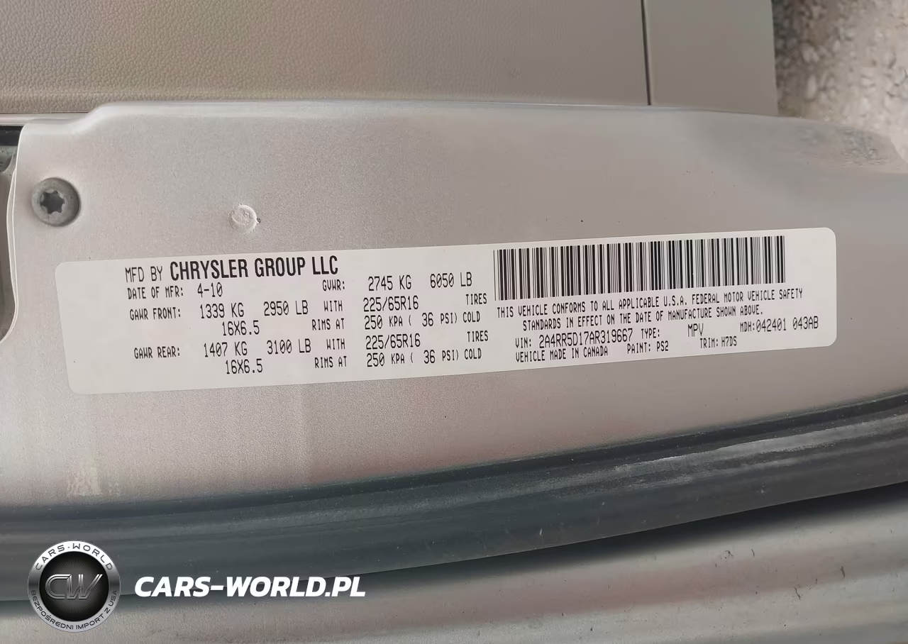 2010 Chrysler Town & Country Touring VIN:2A4RR5D17AR319667 - 9