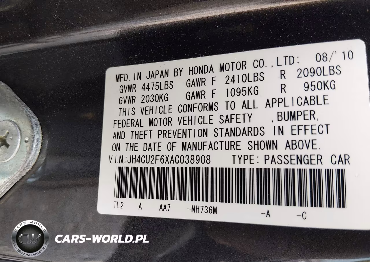 2010 Acura Tsx 2.4 VIN:JH4CU2F6XAC038908 - 9