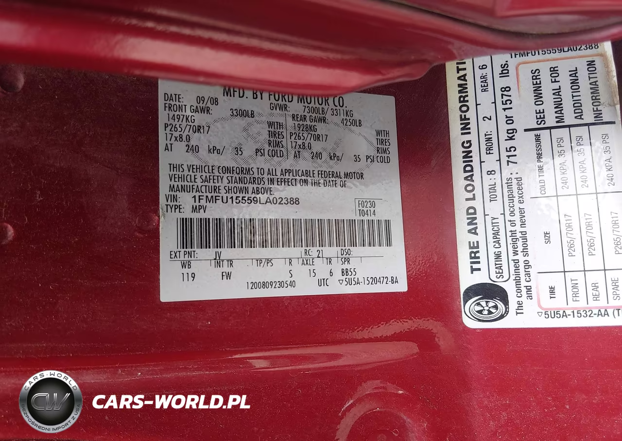 2009 Ford Expedition Xlt VIN:1FMFU15559LA02388 - 9