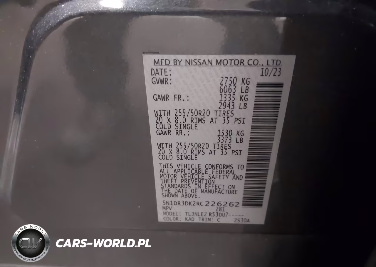 2024 Nissan Pathfinder Platinum 4Wd VIN:5N1DR3DK2RC226262 - 9