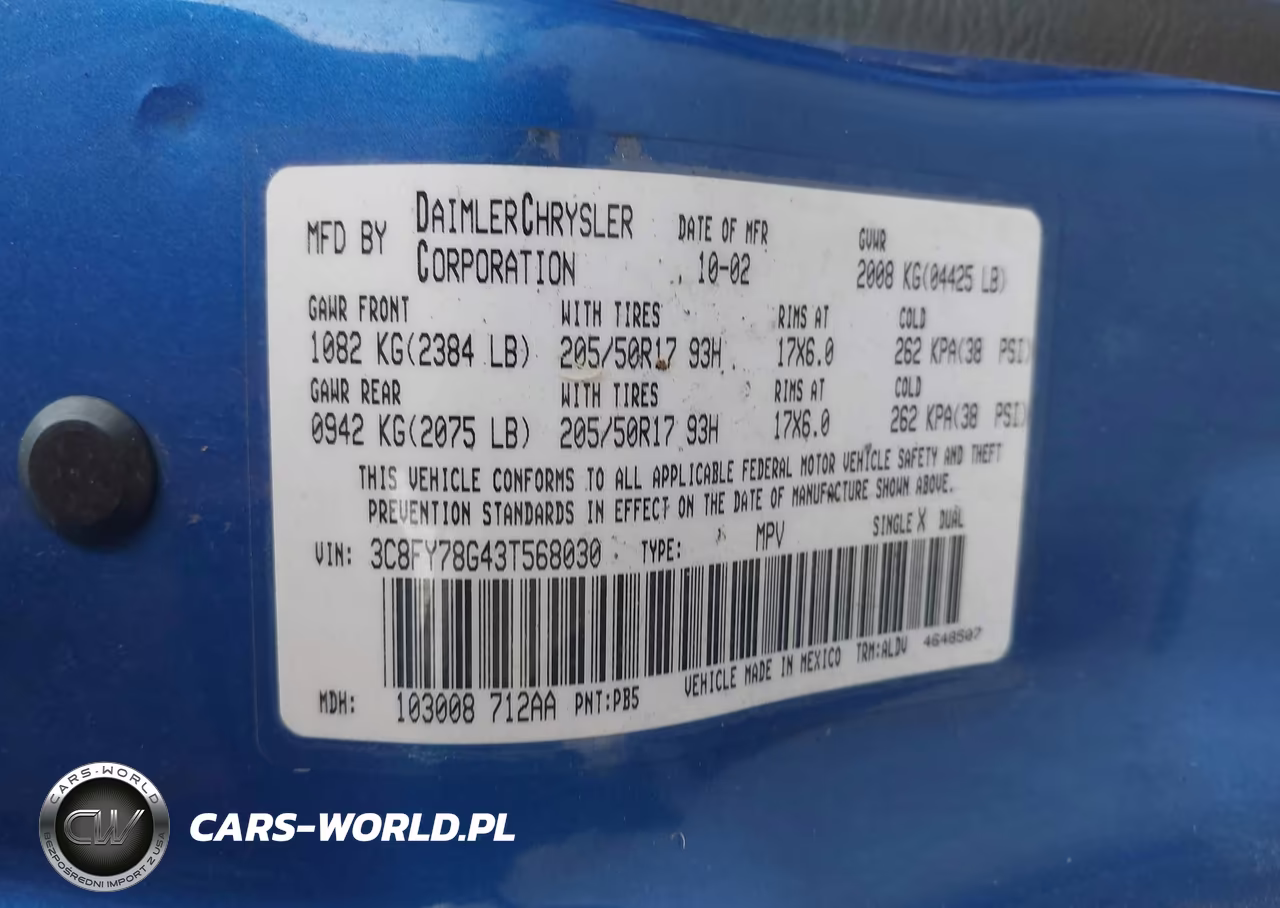 2003 Chrysler Pt Cruiser Gt VIN:3C8FY78G43T568030 - 9