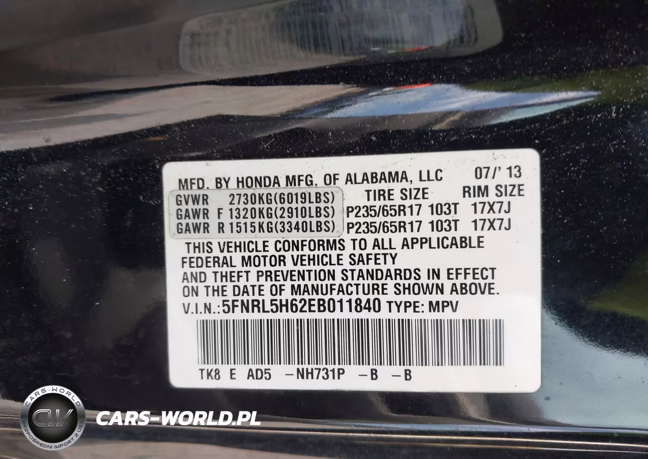 2014 Honda Odyssey Ex-L VIN:5FNRL5H62EB011840 - 9