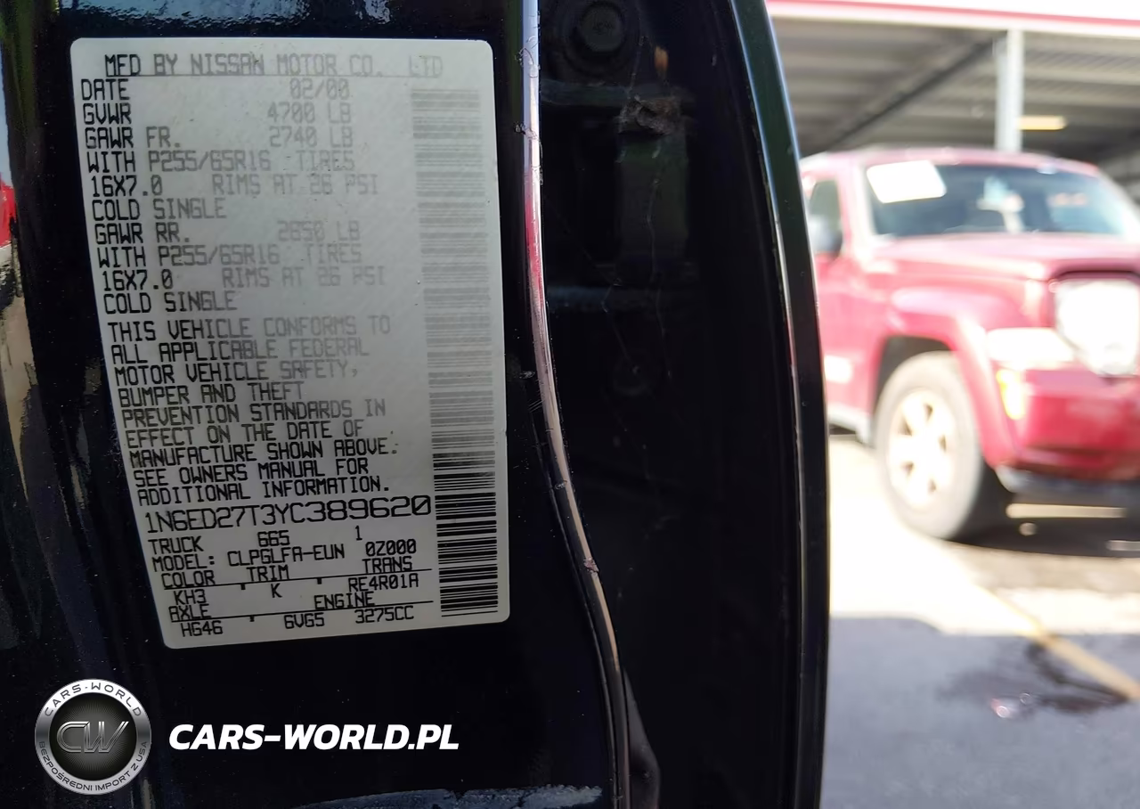 2000 Nissan Frontier 2Wd Se-Xe VIN:1N6ED27T3YC389620 - 9