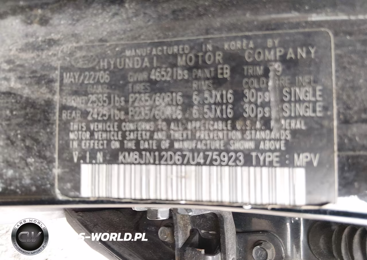 2007 Hyundai Tucson Limited-Se VIN:KM8JN12D67U475923 - 9