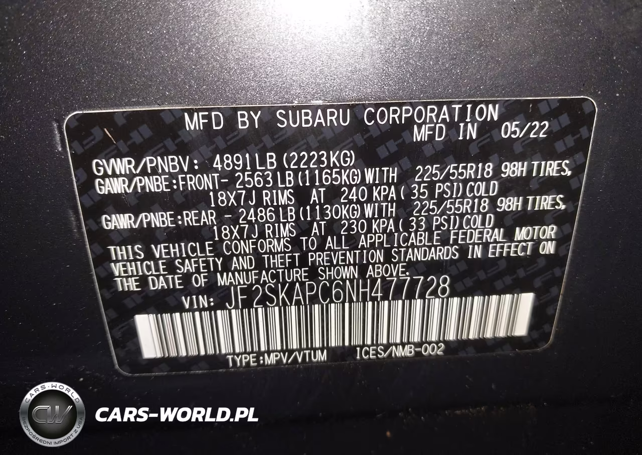 2022 Subaru Forester Limited VIN:JF2SKAPC6NH477728 - 9