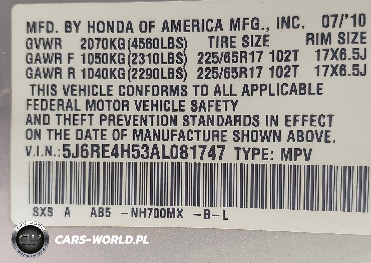 2010 Honda Cr-V Ex VIN:5J6RE4H53AL081747 - 9