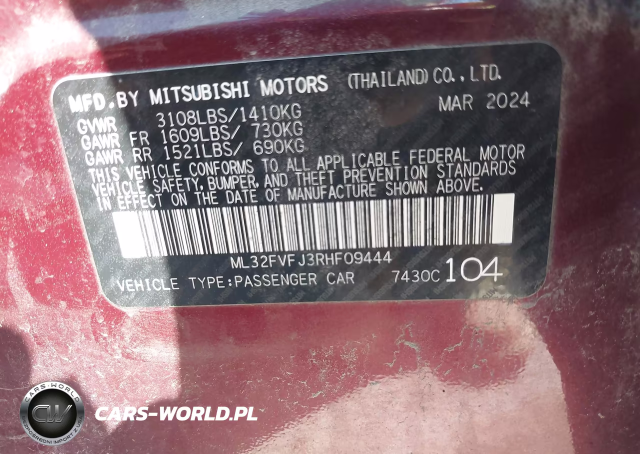 2024 Mitsubishi Mirage G4 Se VIN:ML32FVFJ3RHF09444 - 9