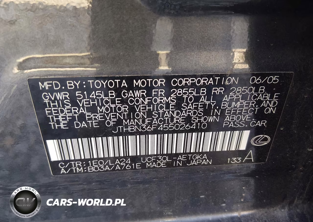 2005 Lexus Ls 430 VIN:JTHBN36F455026410 - 9