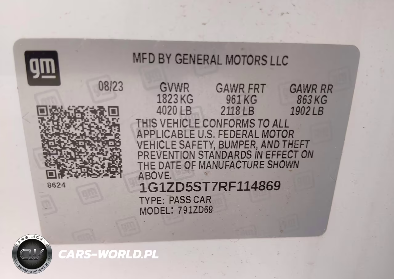 2024 Chevrolet Malibu Fwd 1Lt VIN:1G1ZD5ST7RF114869 - 9